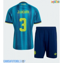 Camisa de time de futebol Colômbia Jhon Lucumi #3 Replicas 2º Equipamento Infantil Mundo 2026 Manga Curta (+ Calças curtas)